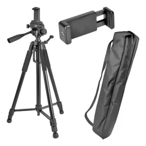 Tripé Profissional de Alumínio 1.60m Para Câmera DSLR e Celular